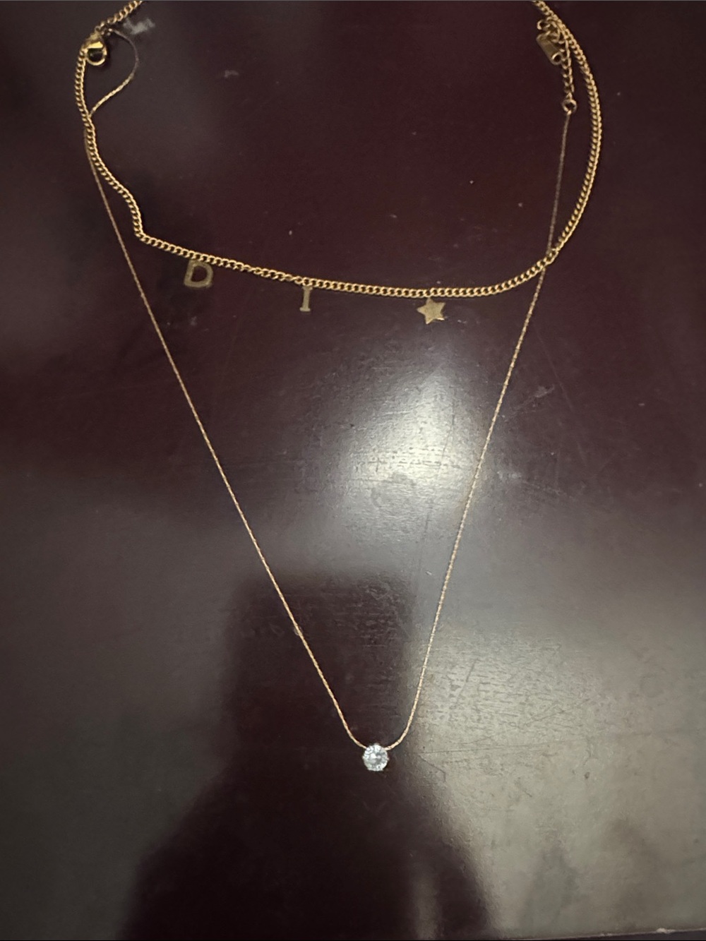 Gold Layered Pendant Necklace with Star Accent